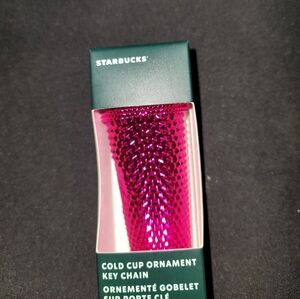 Starbucks Pink Cold Cup Ornament Key Chain